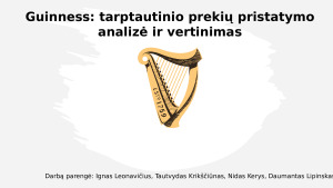 Guinness tarptautinio prekių pristatymo analizė ir vertinimas