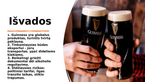 Guinness tarptautinio prekių pristatymo analizė ir vertinimas. Paveikslėlis 9