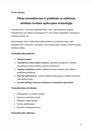 Plieno normalizavimo ir grūdinimo su aukštuoju atleidimu terminio apdorojimo technologija
