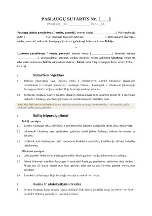 PASLAUGŲ SUTARTIES ŠABLONAS. Paveikslėlis 2