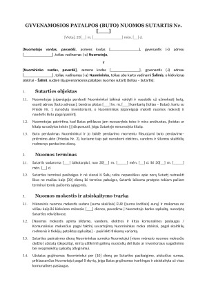 BUTO NUOMOS SUTARTIES ŠABLONAS. Paveikslėlis 2