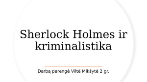 Sherlock Holmes ir kriminalistika