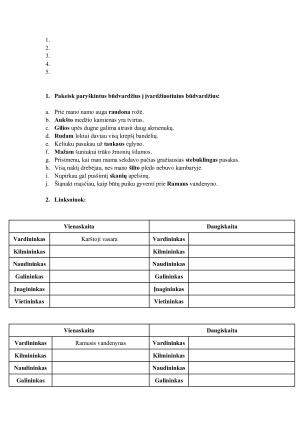 Linksniavimas - įvardžių, būdvardžių, daiktavardžių, įvardžiuotinių būdvardžių, būdvardžių laipsniavimas. Paveikslėlis 10