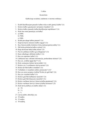 Kalba kaip socialinis, kultūrinis ir istorinis reiškinys. Kontrolinis 7 kl