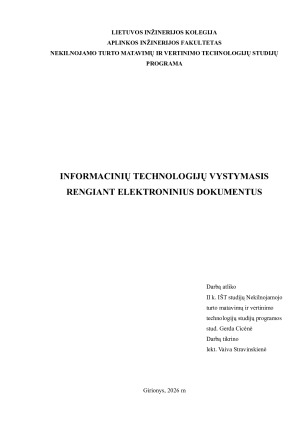 INFORMACINIŲ TECHNOLOGIJŲ VYSTYMASIS RENGIANT ELEKTRONINIUS DOKUMENTUS