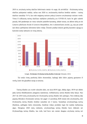 Turizmo įtaka Lietuvos ekonomikai. Paveikslėlis 8