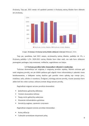 Turizmo įtaka Lietuvos ekonomikai. Paveikslėlis 9