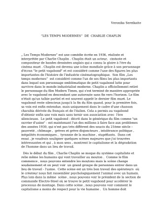 “Les Temps Modernes” de Charlie Chaplin. Paveikslėlis 1