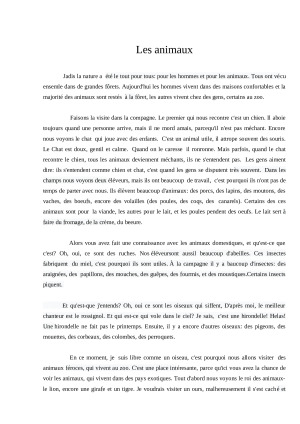 Les animaux